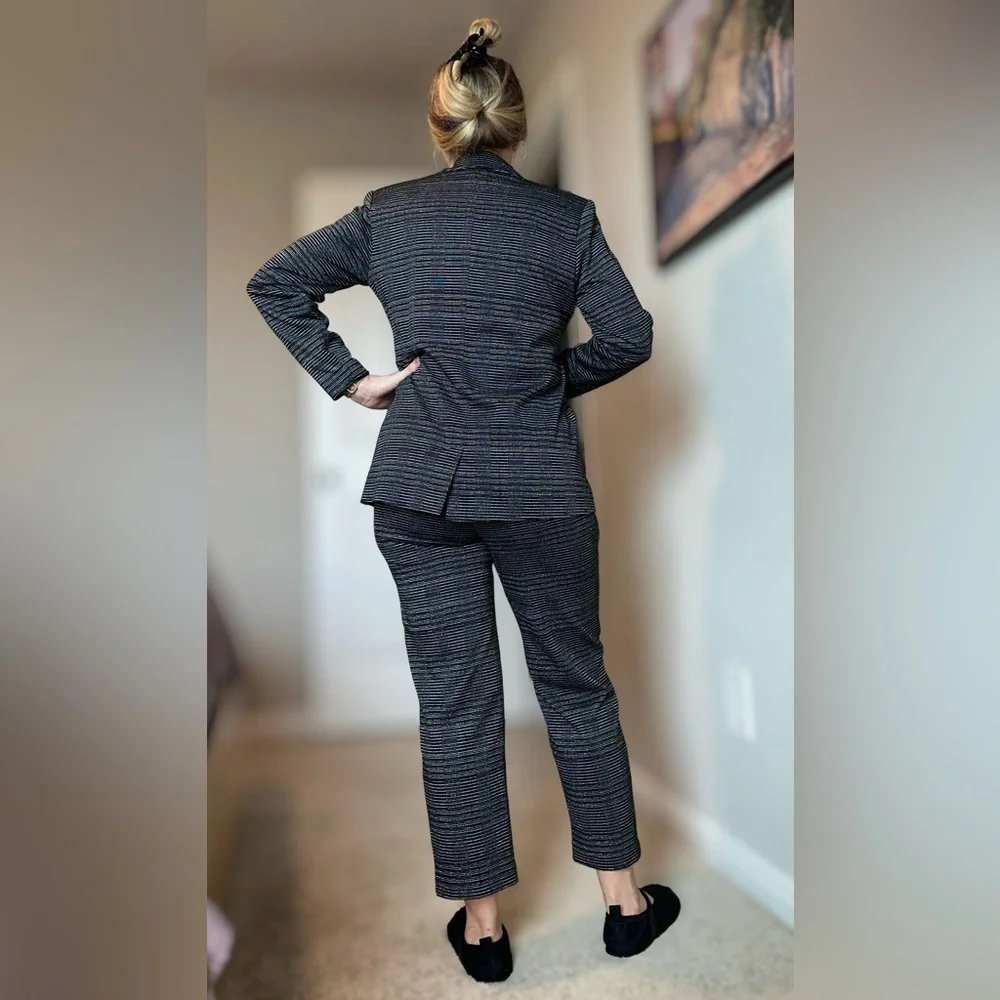 Stacy London Women's Black Striped Pantsuit in XXSP - Picture 5 of 16